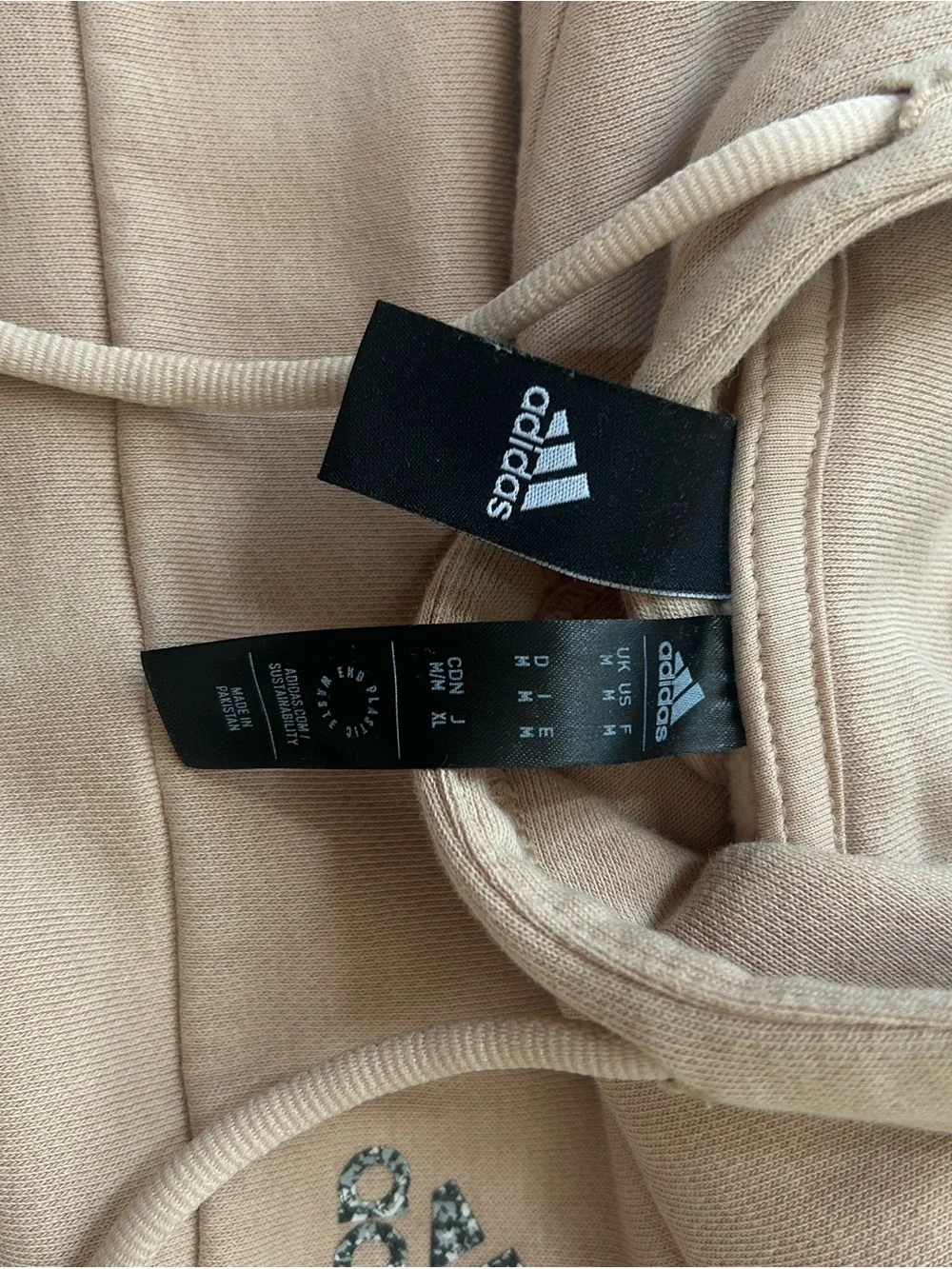 adidas Men's Light Beige Hoodie with Small Logo